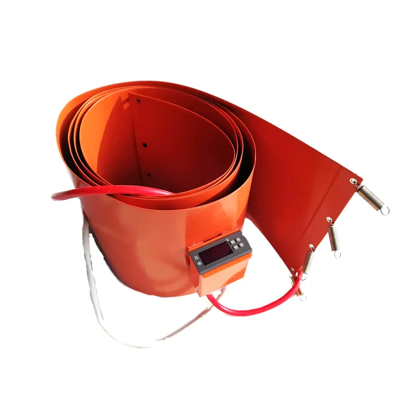 Силиконовый барабан-нагреватель 250*3070*1.5 мм 230 В 1400 Вт для бочки на 55 галлонов с цифровым термостатом на панели 1500 мм провода.