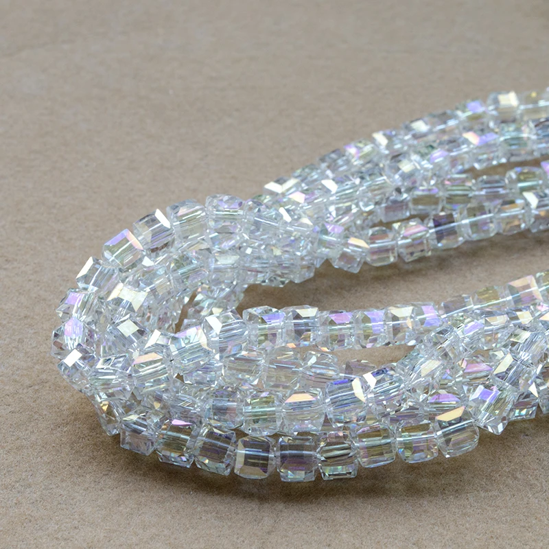 Цветные хрустальные Квадратные бусины AB для изготовления ювелирных изделий