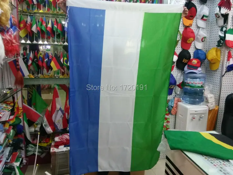 

world flying natioal flag hundred percent polyester printed Sierra Leone flags and banners 3*5ft decoration outlast banner