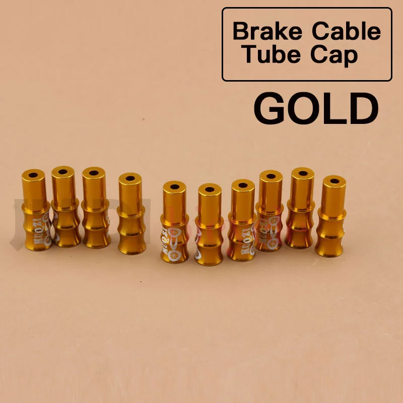 Gold Brake MUQZI 10 шт. тормозной кабель для переключения крышка для камеры дорожный велосипед MTB Складная велосипедная неподвижная передача Аксессуары Наконечники наконечники концы крышки s щипцы - Цвет: Gold Brake