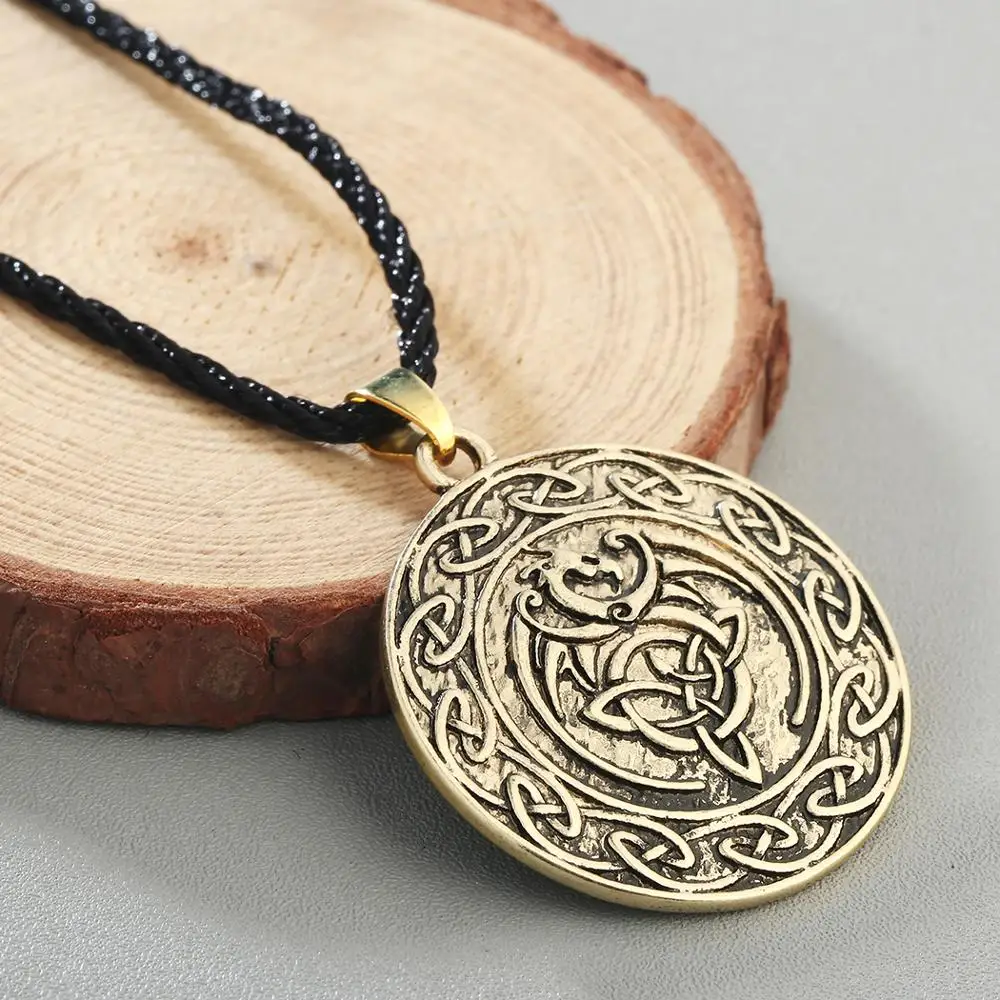 Chereda Valknut двойные викинговые славянские бусы для мужчин талисман узел Дракон панк
