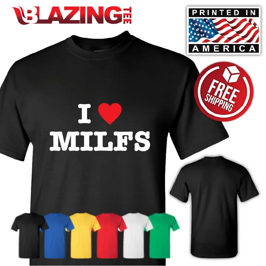 I love MILFS забавная рубашка Cougar Love Новинка веселый подарок футболка Sm 3 Xlgs|Мужские