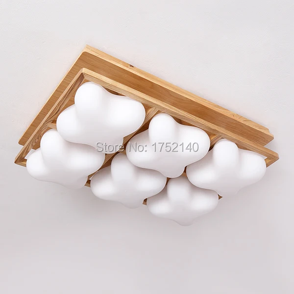 Современный простой и красивый деревянный стекло потолочных светильников.