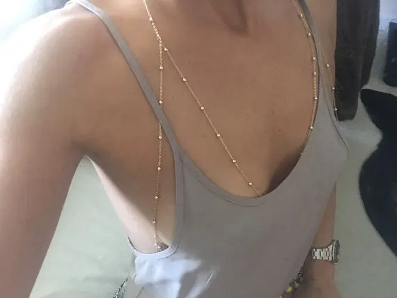 2 пластины цвета маленький шарик цепи тела Грудь леди Украшения для ОПТ и розница