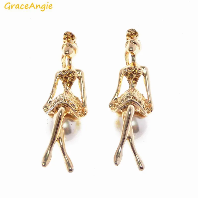 GraceAngie 2 шт. искусственная танцовщица девушка на жемчужном кулоне блестящий