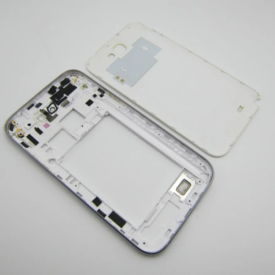 Для samsung Galaxy Note 2 II N7100 Запчасти для авто задняя крышка+ ободок для средней рамки Корпус запасных Запчасти для Note II 2