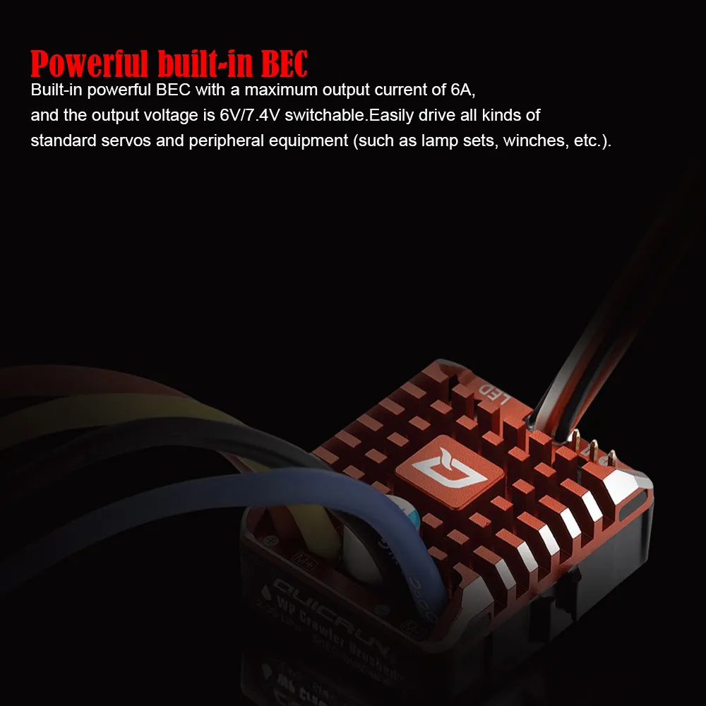 Hobbywing QuicRun 1080 Водонепроницаемый матовый 80A ESC+ программная карта для гусеничных детей Детские игрушки матовый ESC RC автомобильные запчасти