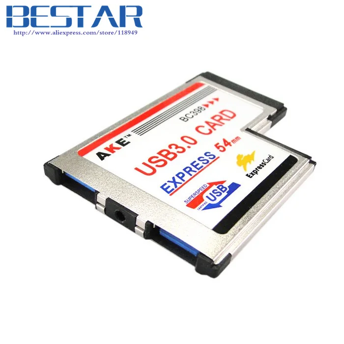 

L type Dual Port USB 3.0 Express Card 34mm Notebook Adapter for Laptop NEC Chip