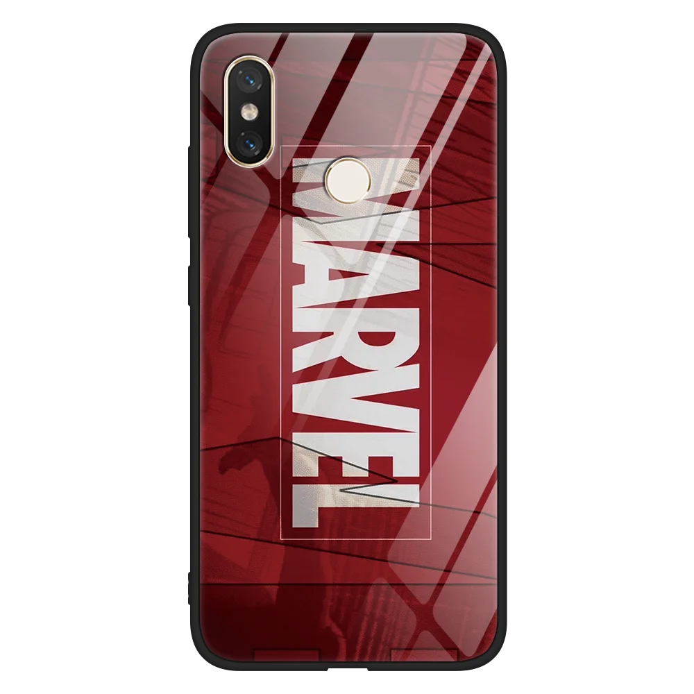 0mmarvel Чехол из закаленного стекла Marvel Мстители для Xiao mi Red mi Note 7 5 6 Pro Plus S2 чехол для mi x 2 2S Max 3 8 9 Lite A1 A2 Cool - Цвет: 0mmarvel