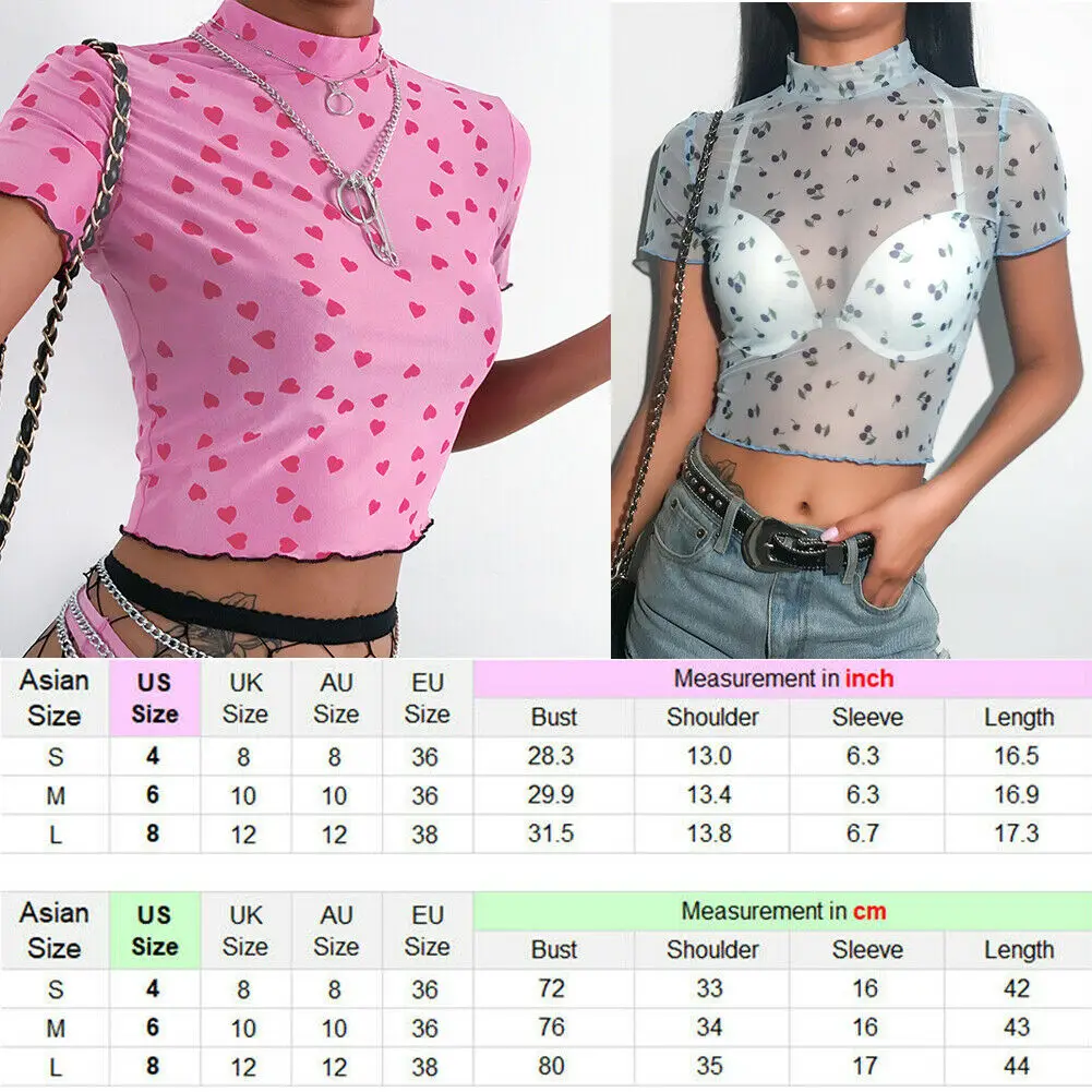 Женская сетчатая водолазка с маленьким красным сердечком 2019 прозрачные дымчатые