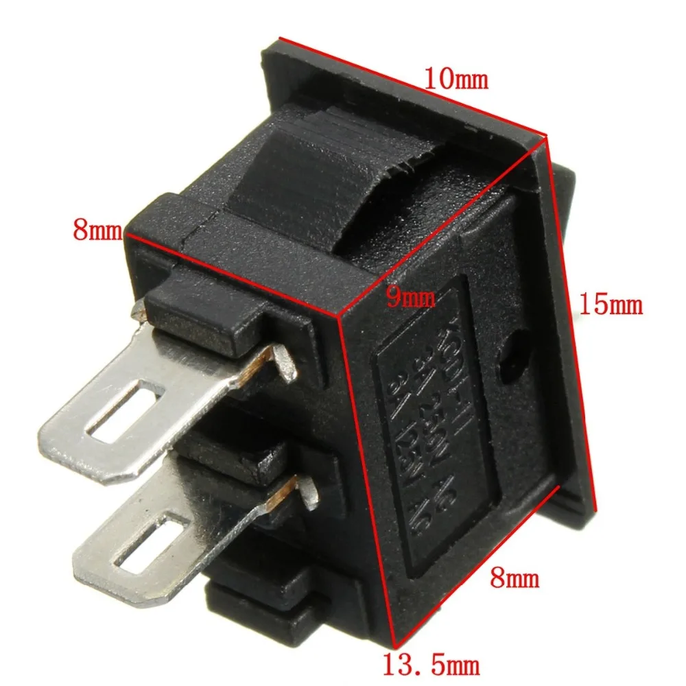 1 шт. Новый 2Pin на/выкл прямоугольник Водонепроницаемый кулисный переключатель +