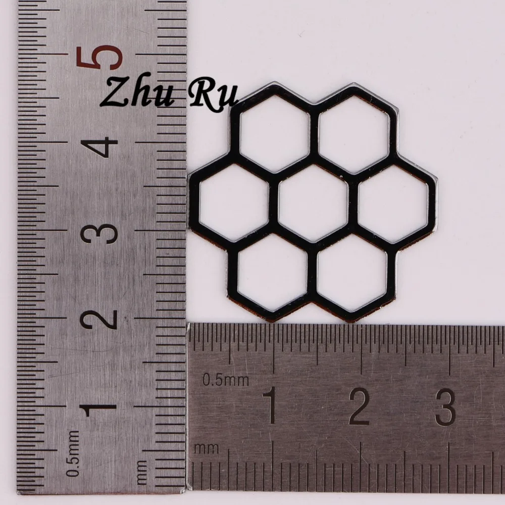 5 шт. ZHU RU 28 5*27 мм сетка Шестигранная семь ячеек слива цветок Подвески серьги