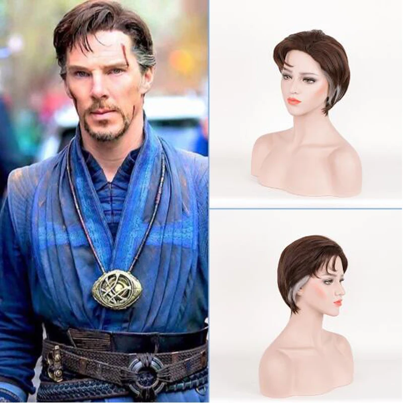 Фильм Доктор Стрэндж черный парик Comic con косплей доктор Стивен странные для