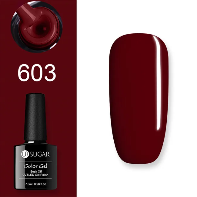603 Ur Sugar Гель-лак UV Vernis Полупостоянный праймер верхнее покрытие 7,5 мл замачиваемый эмалированный Гель-лак УФ-гель для ногтей лак - Цвет: 603