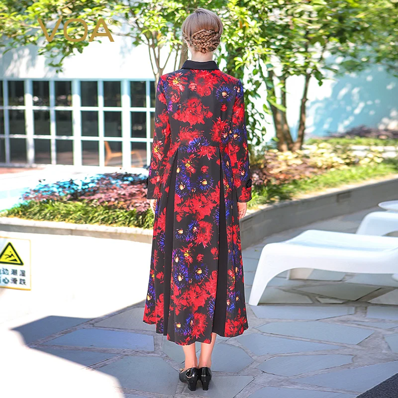VOA 2020 весенний винтажный Шелковый Тренч в китайском стиле плюс размер высокая