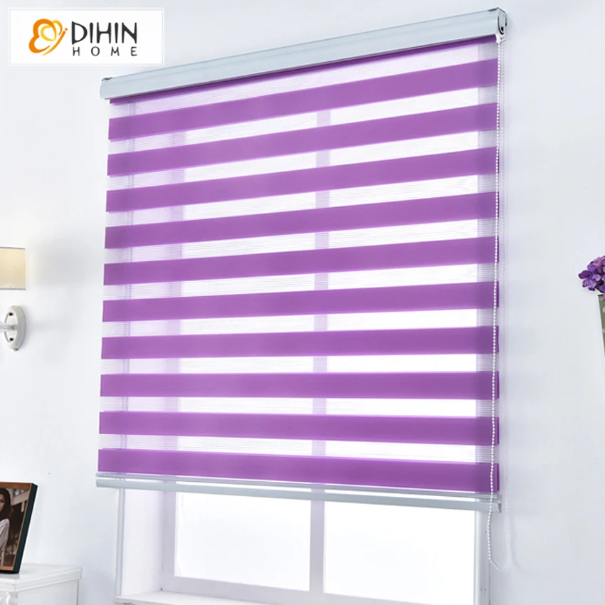 

Free shipping manual control 65% blackout zebra blinds roller blind for living