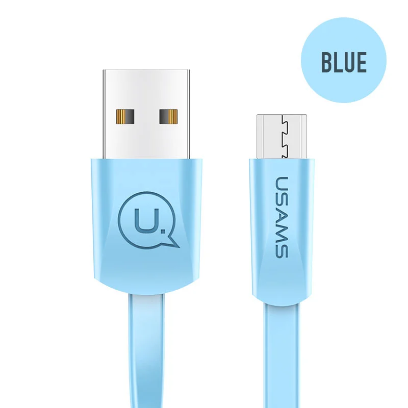 USAMS 3 шт./упак. Micro USB кабель для xiaomi redmi note 5, 2A мобильный телефонный кабель Microusb для xiaomi redmi 5 кабель зарядного устройства - Цвет: Blue