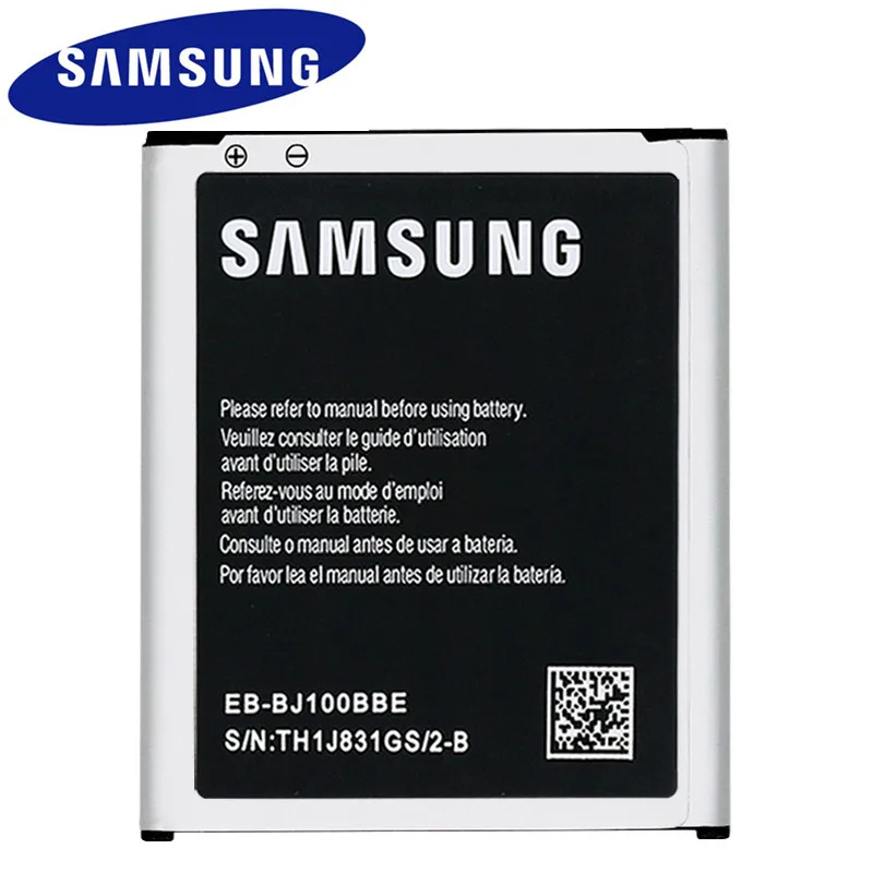 Оригинальный аккумулятор Samsung для Galaxy J1 (версии 2015 года) J100 J100F J100H J100FN J100M J100D Φ 1850