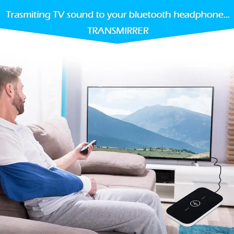 B6 Беспроводной Bluetooth аудио передатчик приемник Музыка адаптер для автомобиля ТВ 97x58x8,2 мм