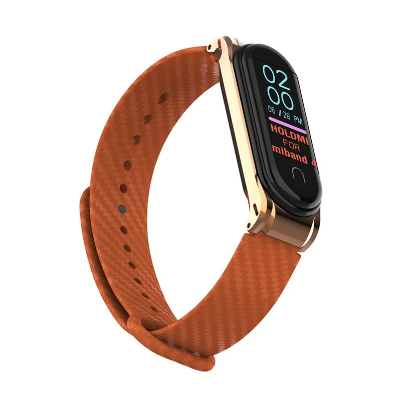 Металлический браслет из нержавеющей стали mi Band 4 Модный Цветной ремешок из углеродного волокна для mi Band 4 3 Xiaomi mi Band 4 сменный Браслет
