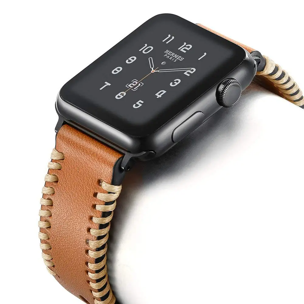 Ремешок для Apple Watch 44 мм/40 мм ремешок часов белый провод натуральная кожа iWatch 4 Serise 3