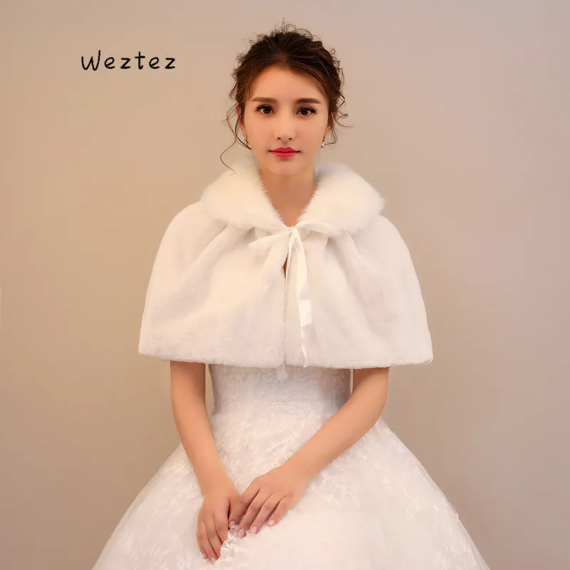 Теплая короткая зимняя Модная элегантная Свадебная накидка шаль из