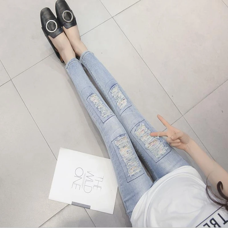 2018 Весенняя мода для беременных Для женщин Одежда Джинсы из Мотобрюки Брюки