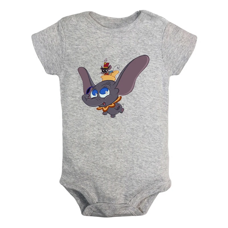 

Double Ax Tomahawk Cartoon Cute Elephant and mouse Newborn Baby Girl Boys Clothes Short Sleeve Romper Jumpsuit Outfits Cotton