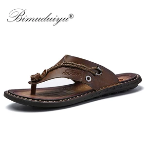 BIMUDUIYUНовое поступление; Брендовые летние крутые мужские вьетнамки; Мягкая резиновая пляжная обувь; Нескользящие мужские тапочки; Массажная обувь