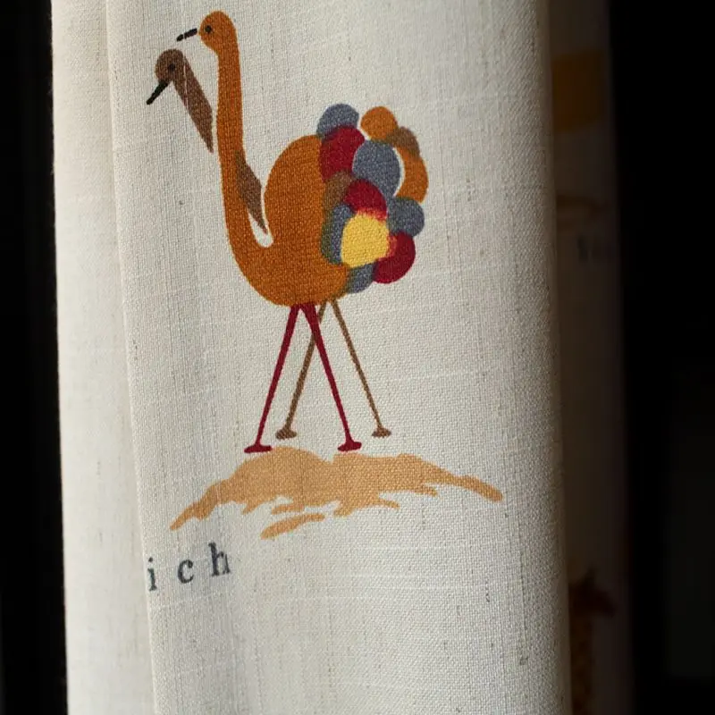 Curtains Cloth Детская мультяшная занавеска для мальчиков и девочек, занавеска для спальни, детская шторка, занавеска для окна, ткань с милым животным принтом, экранирующая ткань DF005#30 - Цвет: Curtains Cloth