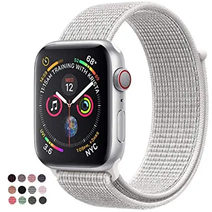 Наручных часов Apple Watch, версии спортивные нейлоновая петля ремешок для Apple Watch Watch4/3/2/1 ремень Легкий дышащий материал ремешок для iwatch Series44/42/40/38 мм - Цвет ремешка: White sea shell