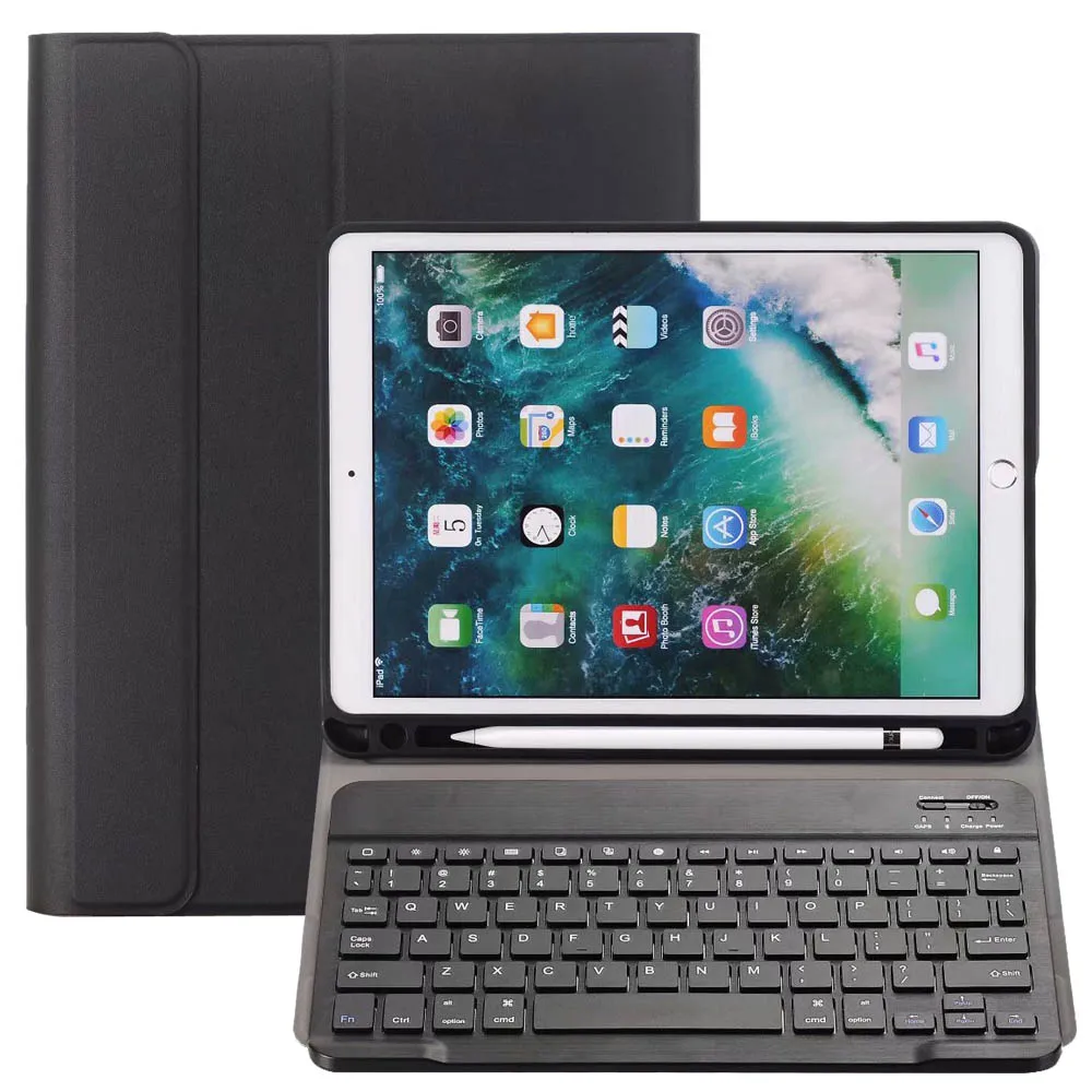 Чехол для iPad Air 3 10,5 чехол ультра тонкий Съемный беспроводной Bluetooth клавиатура чехол для iPad Pro 10,5+ подарок - Цвет: Black1