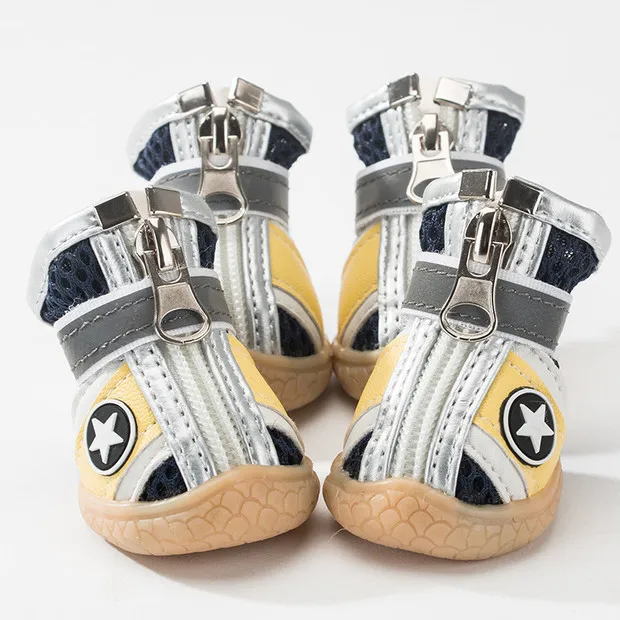 4 шт. Домашний питомец собака обувь на молнии Повседневная нескользящая Мягкая