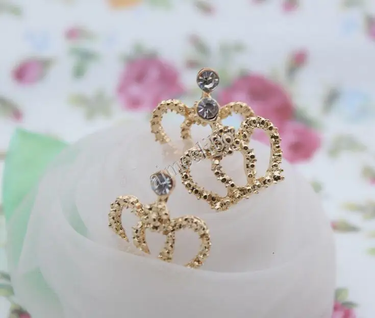 Корона Стразы пуговицы плоские задние металлические украшения|button jewlery|embellished