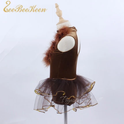 Adult Professional Ballet Dress Party Brown villi Sleeveless Stage Performance Show Tutu Dance For Girl Women | Тематическая одежда