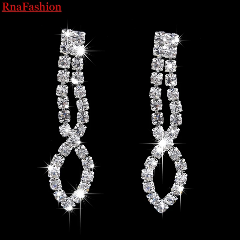 RNAFASHION Pendant Necklace Stud Earring Wedding Bridal Jewelry Sets Austria Crystal Silver Plated For Women 2017 Gifts | Украшения и