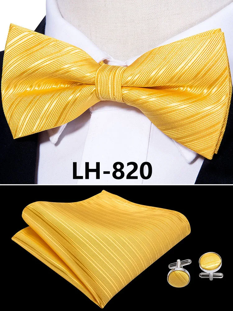 LF-803 Barry.Wang, модные мужские галстуки-бабочки из шелка, белые галстуки-бабочки Пейсли для мужчин, Свадебные вечерние галстуки для жениха, подарок для мужчин - Цвет: LH-820