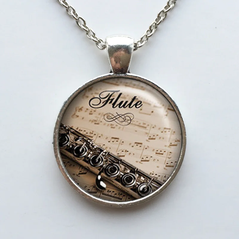 Antique Silver Ожерелье с флейтой, кулон с флейтой, Музыкальная подвеска с флейтой, музыкальное ожерелье, ювелирное изделие, подарок для мужчин HZ1 - Окраска металла: Antique Silver