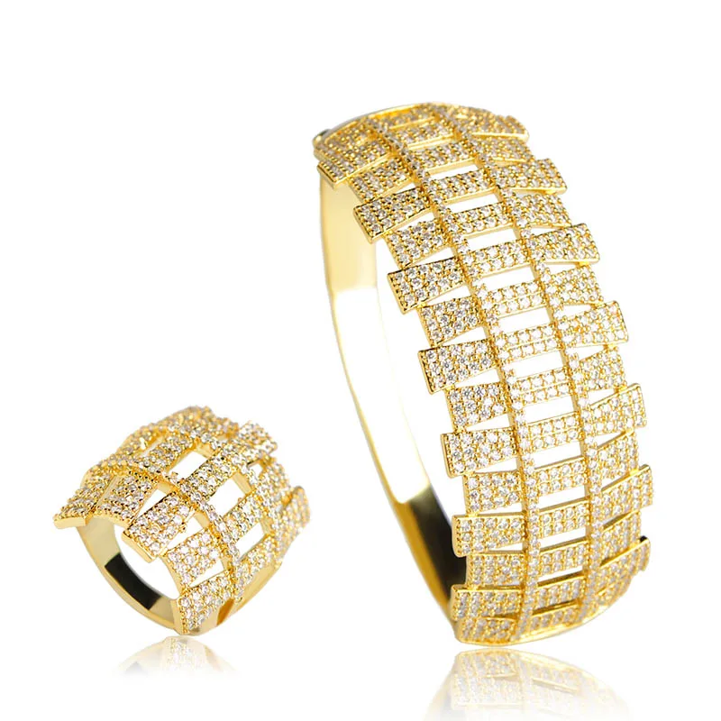 Набор ювелирных украшений Dazz из трех оттенков меди с полным покрытием Стразы для