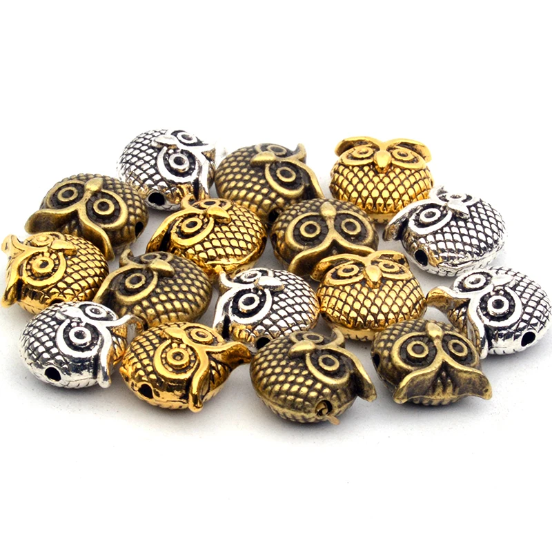 10 мм шт яркие бусины в виде совы и птицы тибетские серебряные античные