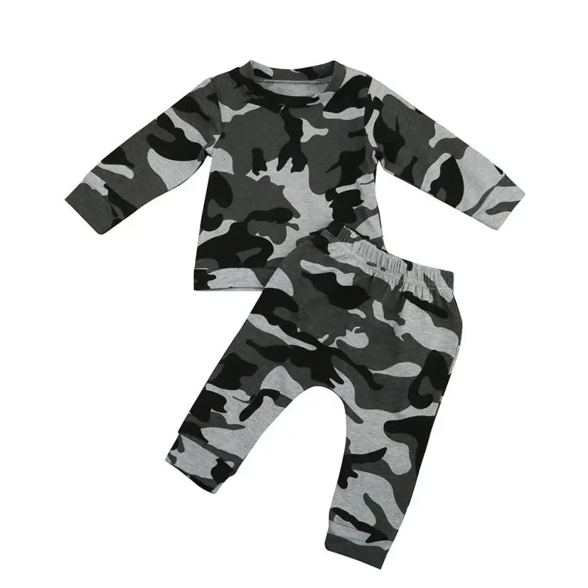 TELOTUNY 2018 Newborn Kids Baby Boys Outfits Clothes Camouflage T-shirt Tops+Long Pants Set For JAN29 | Детская одежда и обувь
