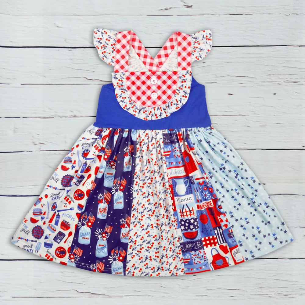 4 июля Бутик Одежда детское платье без рукавов ремейк одежда для малышей платья с