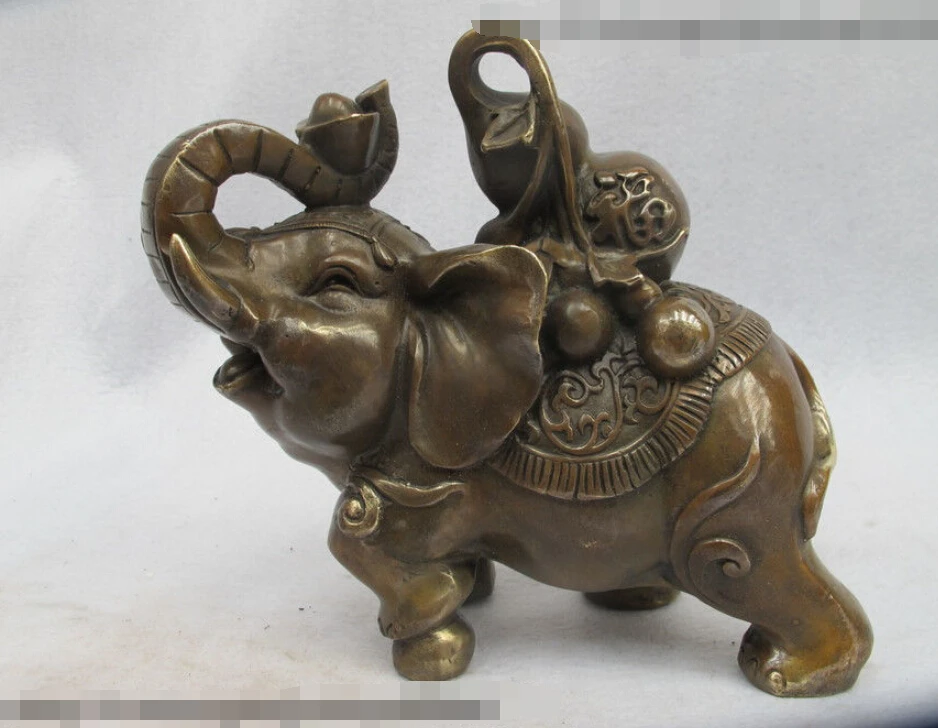 Бесплатная Повезло Китай Бронза Медь Фэн-Шуй Благоприятный слона проведение
