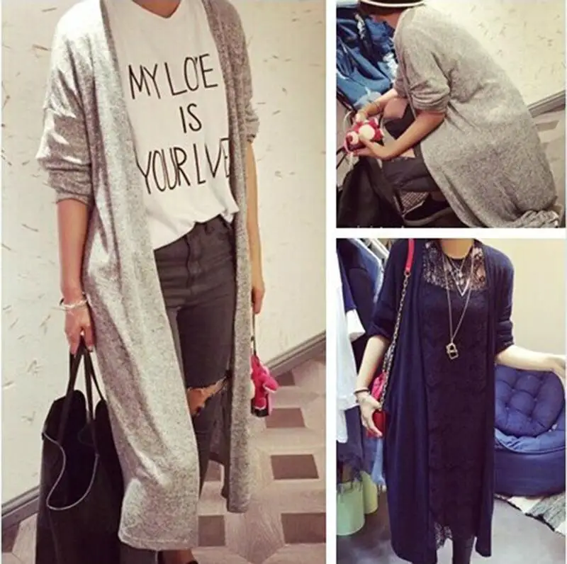 

Nice New Women Long Cardigan Sweater Thin Section Bat Streets Of Loose Sweater Vintage Punk Style Female Coat Fashion