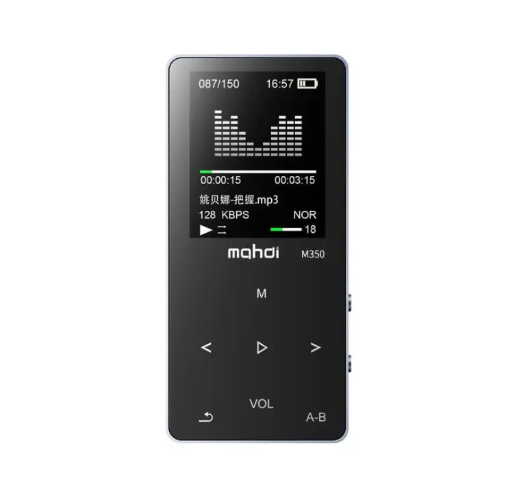 Черный MP3-плеер 32 ГБ, высокое качество звука, металлический музыкальный плеер без потерь со встроенным динамиком, электронные книги, FM - Цвет: Черный