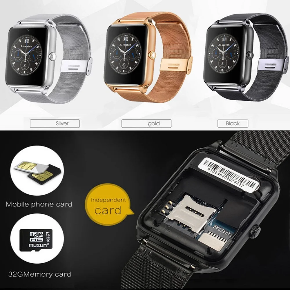SmartWatch Z60 Reloj Inteligente Surplus ععذbluetooth Bluetooth Sport металлический ремешок спортивные часы с