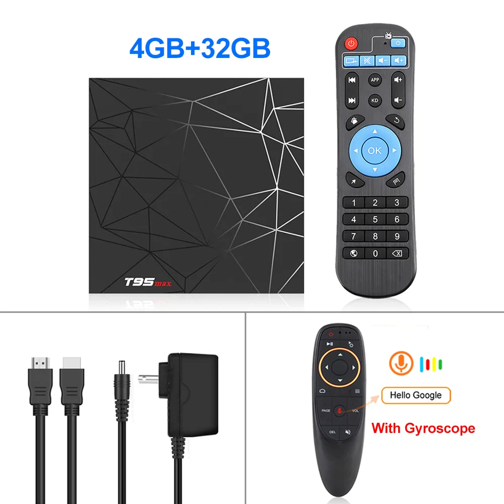4G32G Voice control Android 9,0 ТВ приставка 4 ГБ 32 ГБ 64 Гб T95 Max Смарт ТВ приставка Allwinner H6 четырехъядерный 6K HDR 2,4 ГГц Wifi Google плеер T95MAX приставка - Цвет: 4G32G Voice control