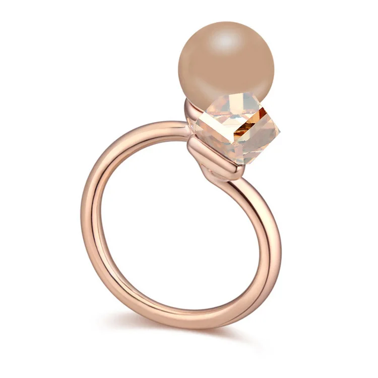 Новое популярное кольцо с настоящими кристаллами Сваровски кольца золотого