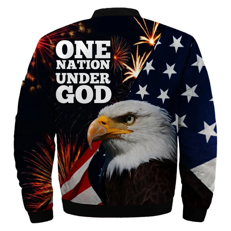 Крутая 3d куртка бомбер с американским флагом и орлом модная Прямая поставка