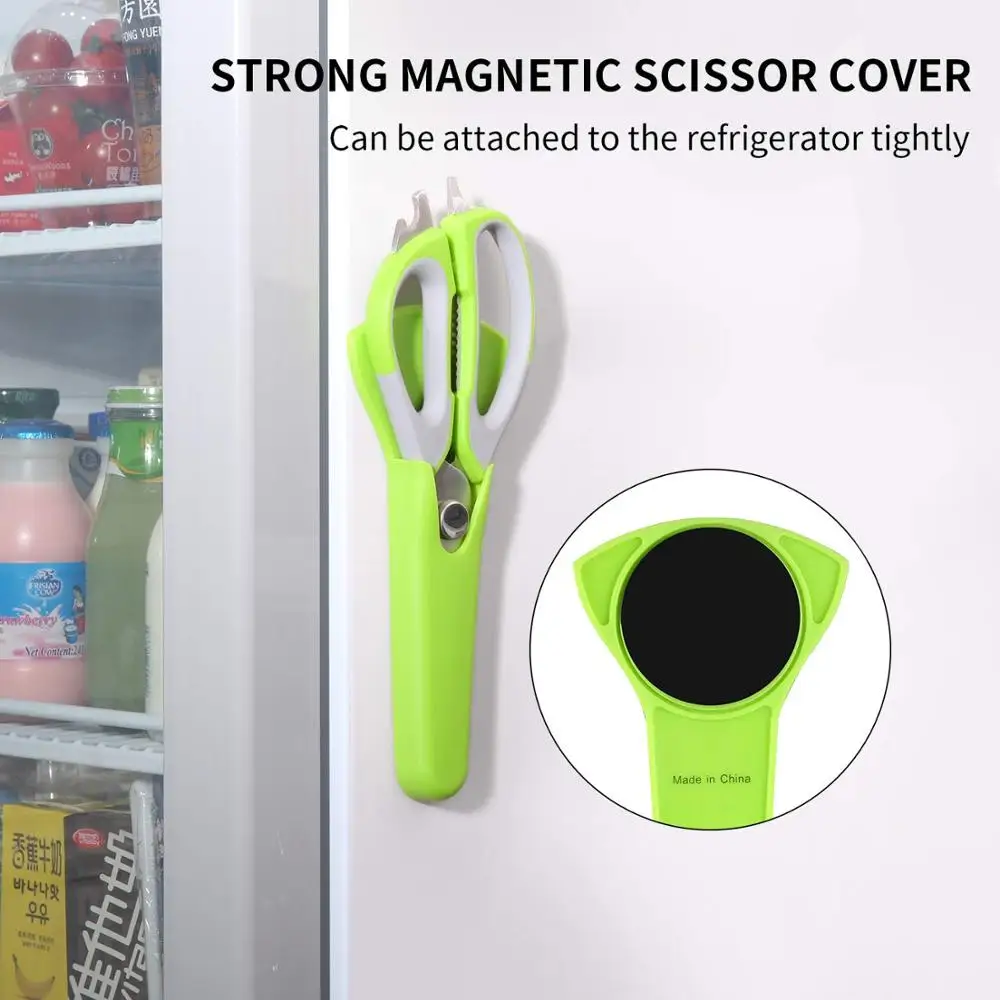 Кухонные ножницы сверхмощные с магнитной крышкой кухонные из нержавеющей стали